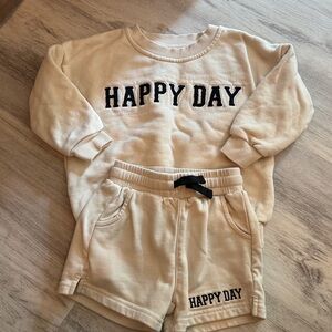 Little bipsy Happy Day Sweatshirt and shorts set